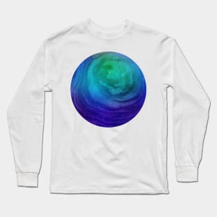 Circular Blue Marble Long Sleeve T-Shirt